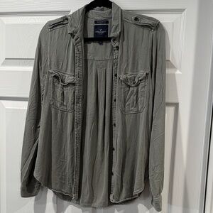 American Eagle Outfitters Green Shirt Jacket military style